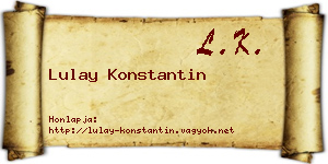 Lulay Konstantin névjegykártya